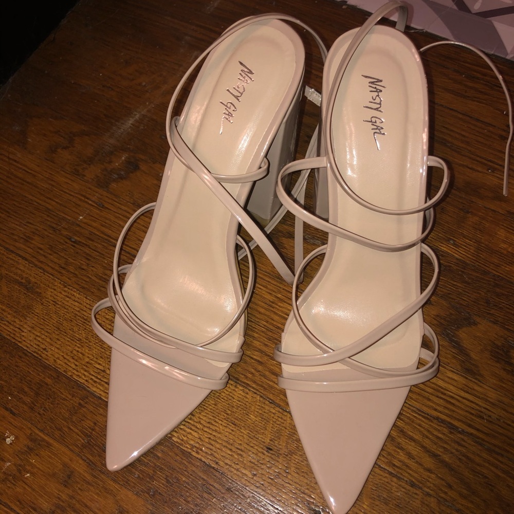 Nasty gal lace up nude heels